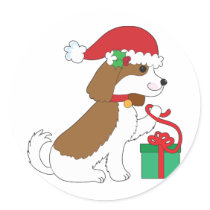 Dog Christmas Present stickers