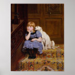 Dog Comforting Girl - Sympathy by R.Briton Print