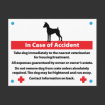 Dog Crate Card In Case of Emergency postcards