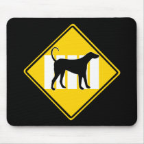 DOG CROSSING ROAD SIGN MOUSE PAD