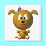 Dog: Cute dog with dragonfly! magnets