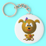 Dog: Cute dog with dragonfly! keychains