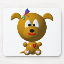 Dog: Cute dog with dragonfly! mousepads