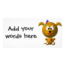 Dog: Cute dog with dragonfly! Personalized Photo Card