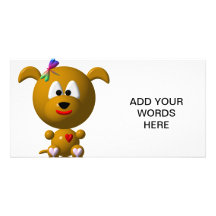 Dog: Cute dog with dragonfly! Picture Card