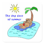 Dog Days of Summer Square Sticker