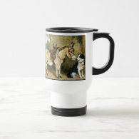 Dog & Donkey Animal Friends - Vintage Art by Emms Coffee Mug