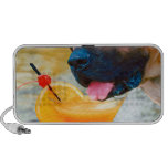 Dog Drinking Martini On The Beach speakers