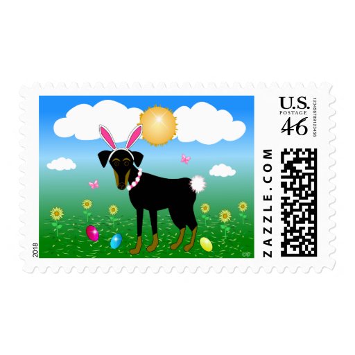 Dog Easter Bunny Postage