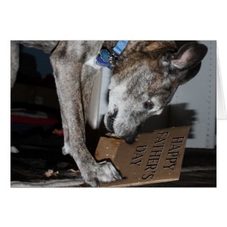 Dog Eating Father's Day Gift (The Dog Ate It) Greeting Card
