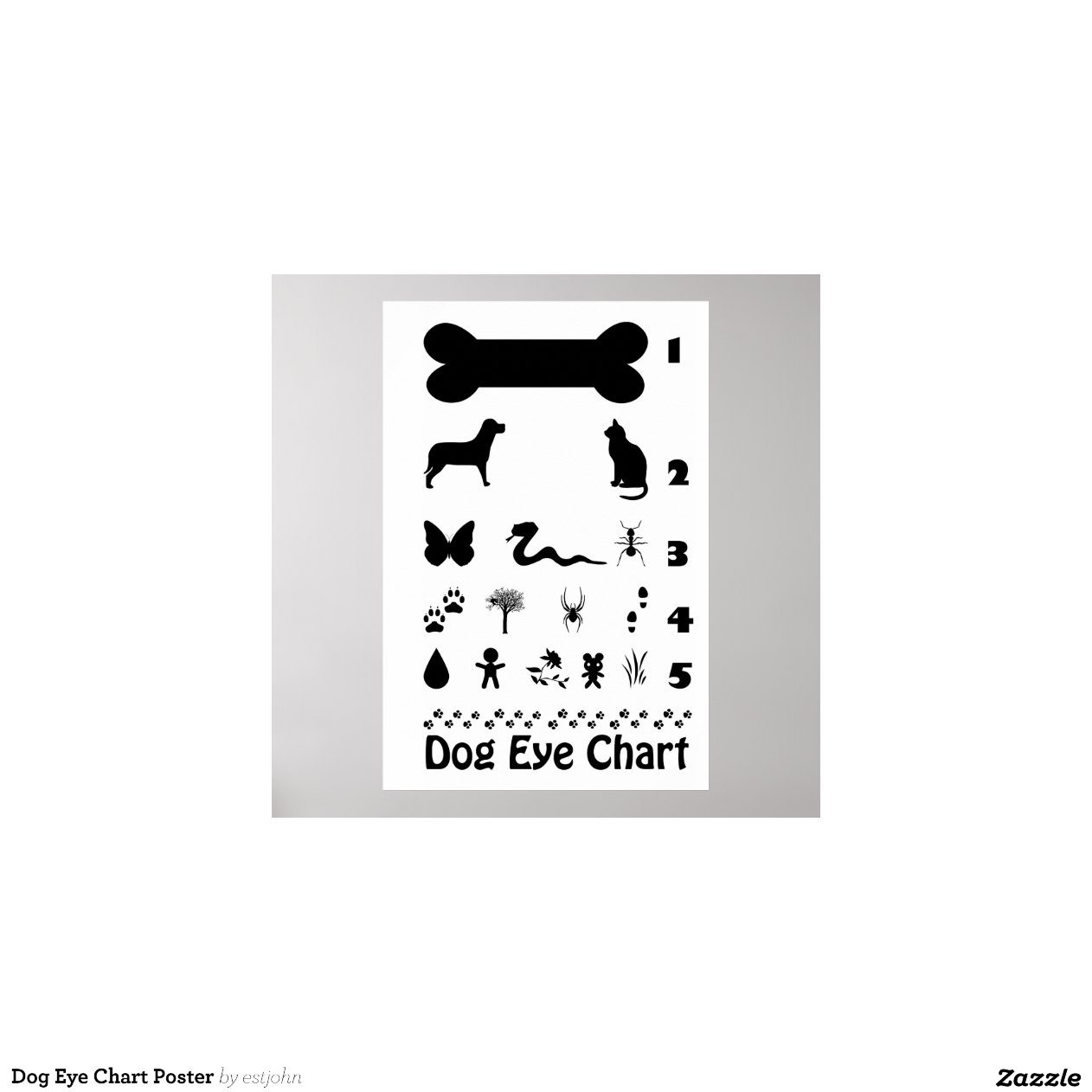 Dog Eye Chart Poster | Zazzle