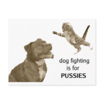 Dog fighting is for PUSSIES postcards by syancey Dog fighting is for PUSSIES postcards