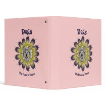 Dog Flower of Power Vinyl Binder