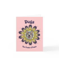 Dog Flower of Power Card