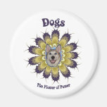 Dog Flower of Power Fridge Magnets