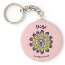 Dog Flower of Power Key Chain