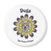 Dog Flower of Power Fridge Magnets