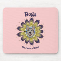 Dog Flower of Power Mouse Pads