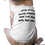 dog food in small chunks or the cat swims with ... pet tee