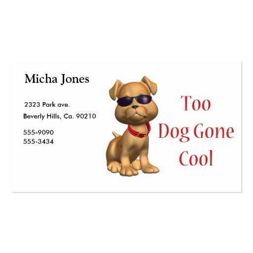 Dog Gone Cool Doggy Business Card Template (front side)