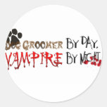 Dog Groomer by day, Vampire by night Round Stickers