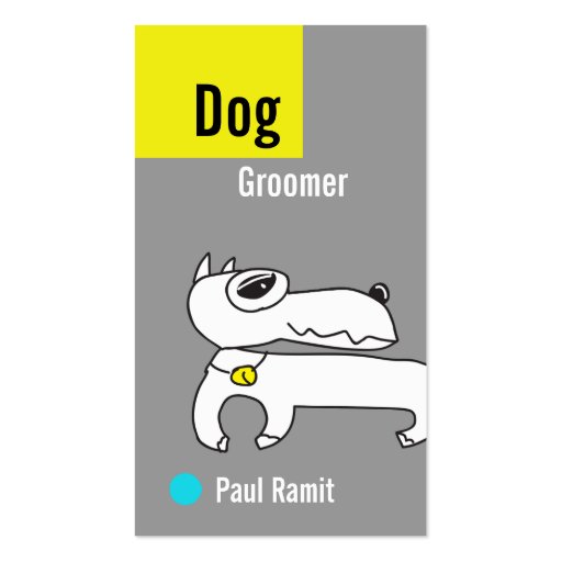 Dog Groomer Grey Business Card