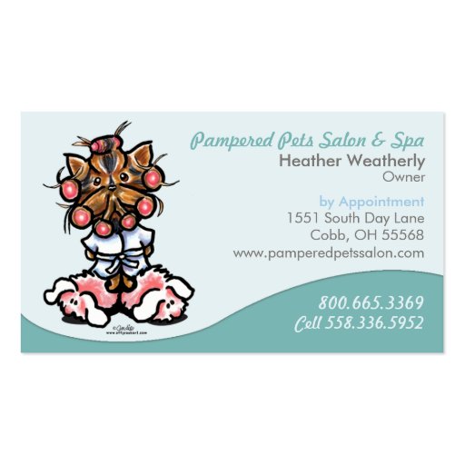 Dog Groomer Pet Spa Business Seafoam Business Card Template (front side)