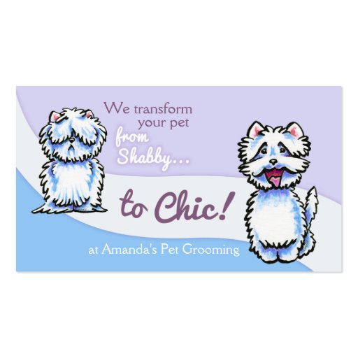 dog groomer shabby chic westie business card zazzle dog groomer shabby chic westie business card zazzle