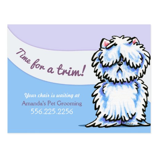 Dog Groomer Shabby Westie Appointment Reminder Postcard Zazzle