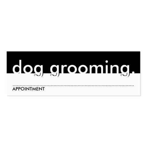 dog grooming. (appointment card) business card template (front side)