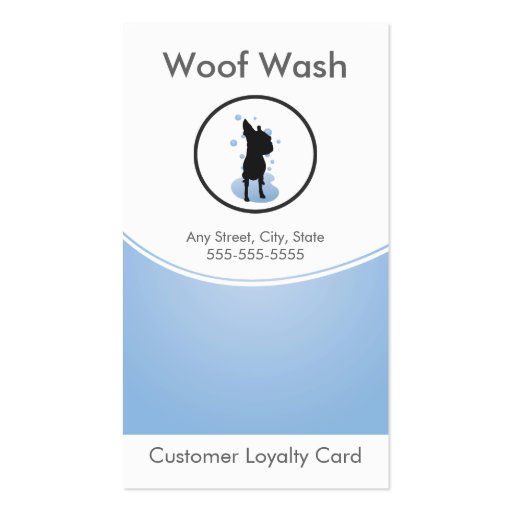 Dog Grooming Business Card Loyalty Card (front side)