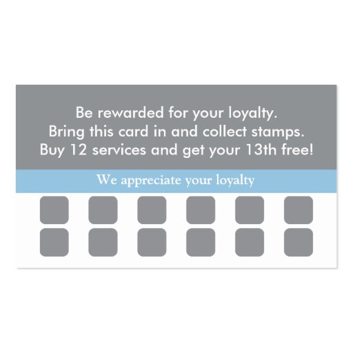Dog Grooming Business Card Loyalty Card (back side)