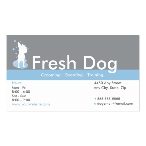 Dog Grooming Business Card Loyalty Card (front side)