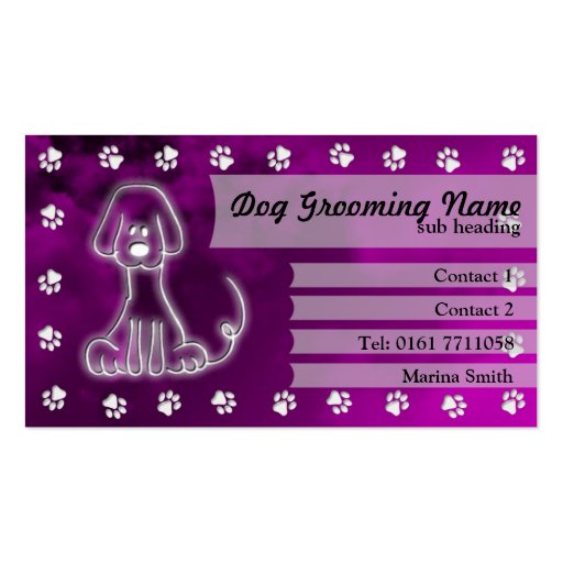 Dog Grooming Business Card [pink] (front side)