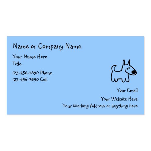 Dog Grooming Business Cards (back side)