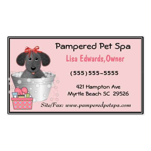 Dog Grooming Business Cards (front side)