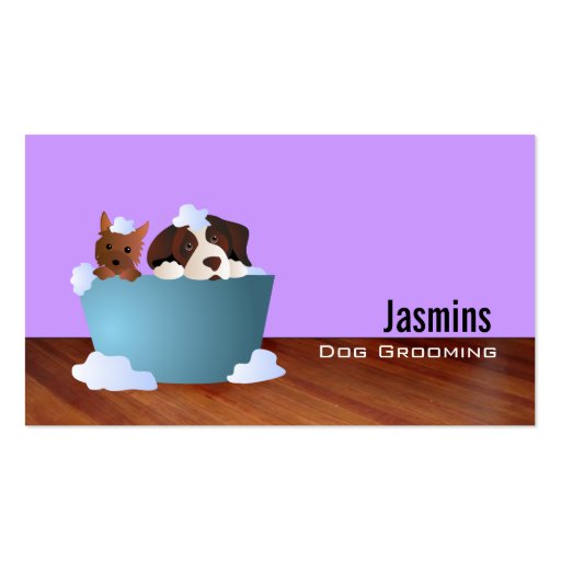 Dog Grooming Business Cards -color changeable (front side)
