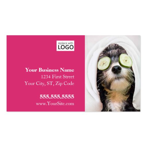 Dog Grooming Business Cards - Spa Design (front side)