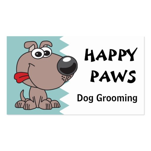 Dog Grooming, Clipping or Walking Business Card Templates (front side)