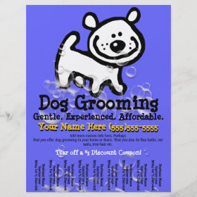 Dog Grooming. Customizable Promotional Tear sheet Personalized Flyer