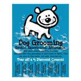 Dog Grooming. Customizable Promotional Tear sheet Flyers