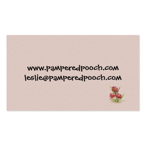 Dog Grooming Services Business Card (back side)