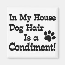 Dog Hair Condiment Fridge Magnets