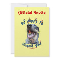 Dog Happy Gnome You Invites