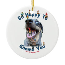 Dog Happy Gnome You Ornaments