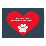Dog Heart and Pawprint Sympathy Card