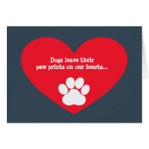 Dog Heart and Pawprint Sympathy Card