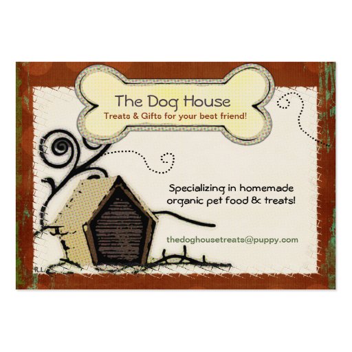 Dog House ORGANIC PET TREATS FOOD Business Card Templates (front side)