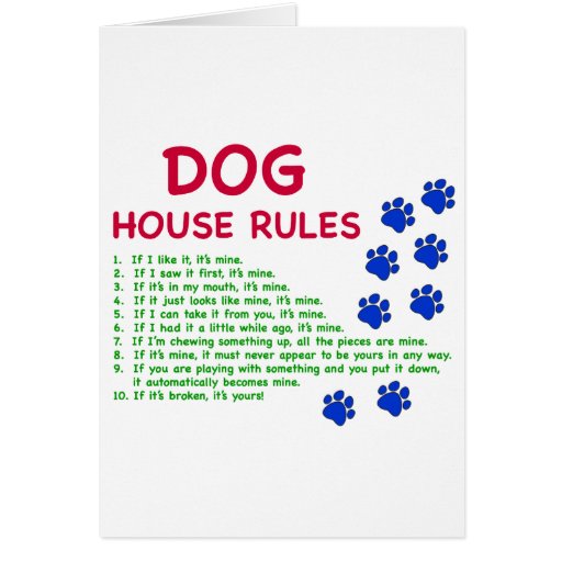 Dog house rules rules to live by cards Zazzle