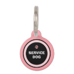 Dog ID Tag - Pink & Black - Service Dog
